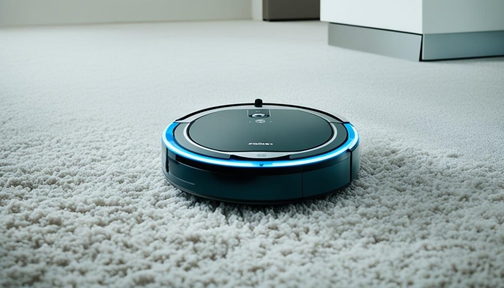 Robot vacuum cleaning carpet